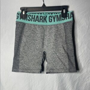 Gymshark Gray Shorts with Teal Waistband